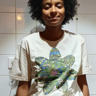 Fleur de mots, nuage de mots en fleur de permaculture — t-shirt coton bio Permalife